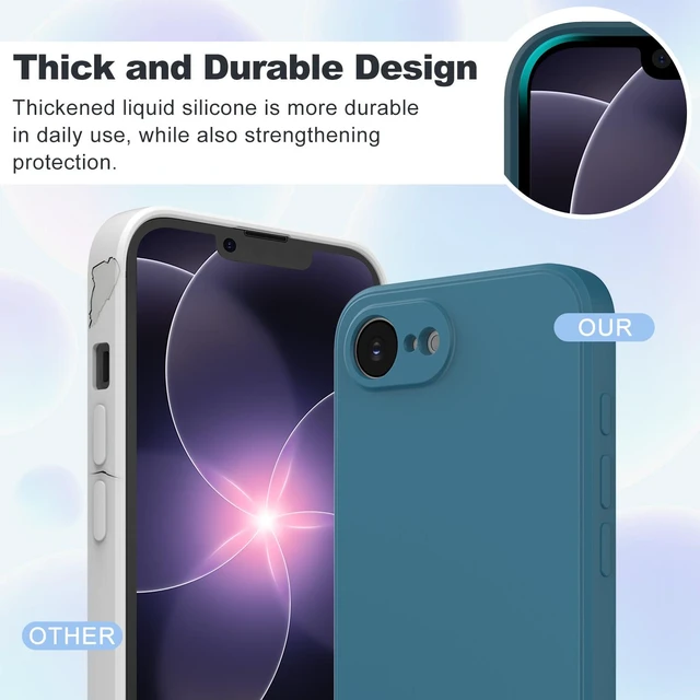 Alt view image 4 of 7 - For iPhone 17e 2026 Silicone Case, Fine Hole Design for Ultimate Protection & Style, Blue
