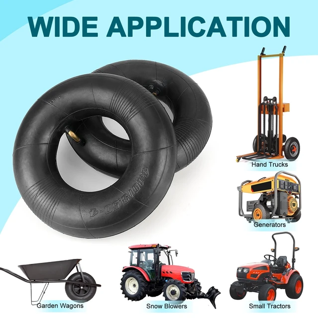 Alt view image 5 of 7 - 2Pcs 4.10 3.50-4" Inner Tube 410/350-4 for Hand Truck/ Dolly / Snowblower Tire