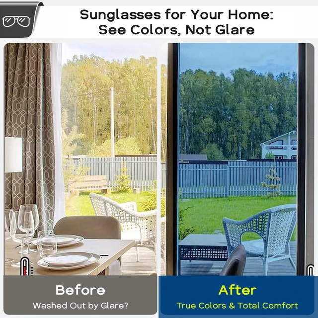 Alt view image 7 of 7 - 20" x 6.6FT One Way Mirror Window Tint Film - UV Heat Reflective Insulation, Blue-Silver