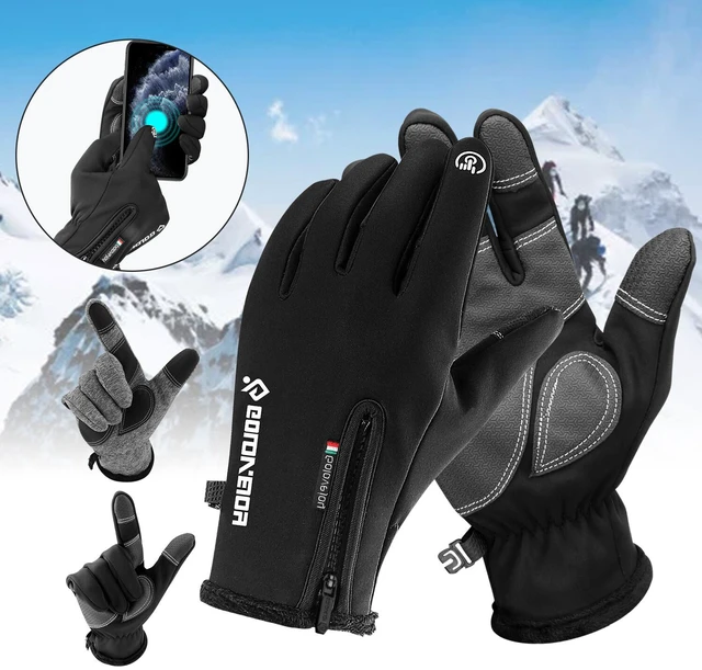 Alt view image 2 of 7 - Winter Work Gloves Fleece Lined Warm Touch Screen Driving Gloves with Zipper