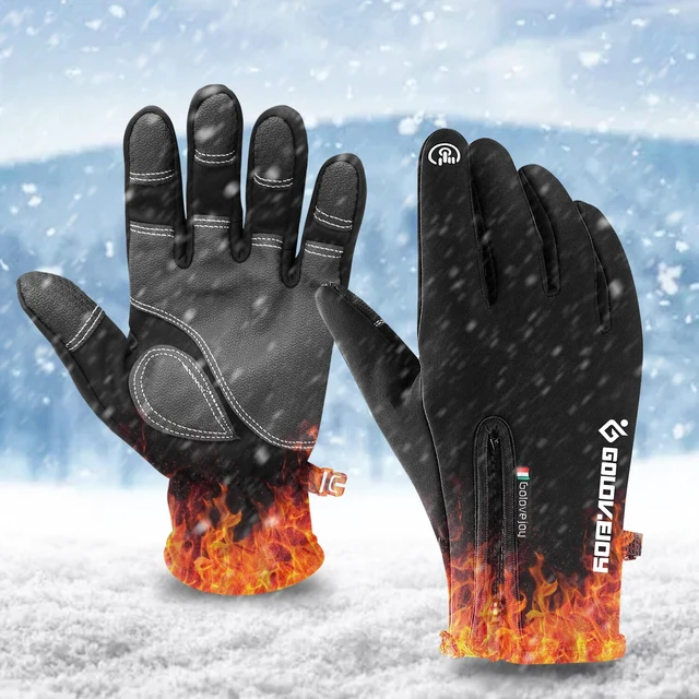 Alt view image 3 of 7 - Winter Work Gloves Fleece Lined Warm Touch Screen Driving Gloves with Zipper