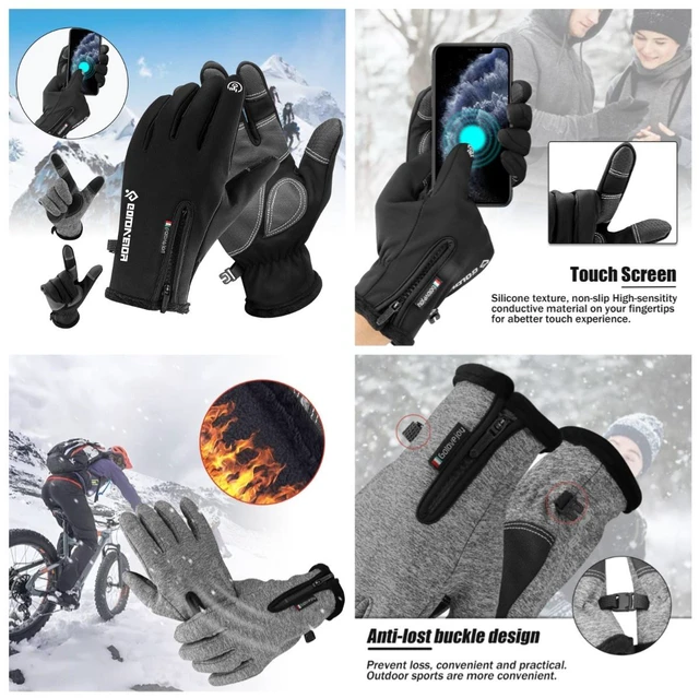 Alt view image 5 of 7 - Warm Cycling Scarf Hat & Touchscreen Ski Gloves Set for Outdoor Winter Sports