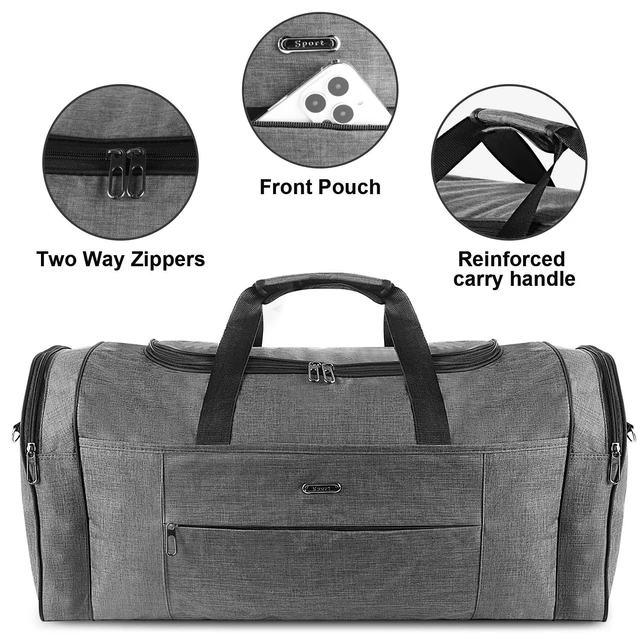 Alt view image 5 of 7 - Military Canvas Duffle Bag-Heavy - Duty Gym & Travel Luggage with Shoulder Strap 70L