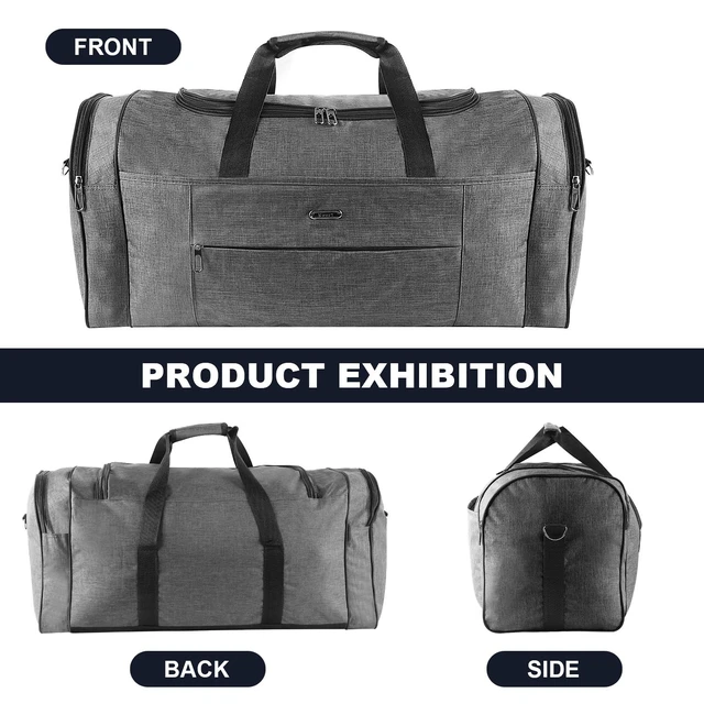 Alt view image 4 of 7 - Military Canvas Duffle Bag-Heavy - Duty Gym & Travel Luggage with Shoulder Strap 70L