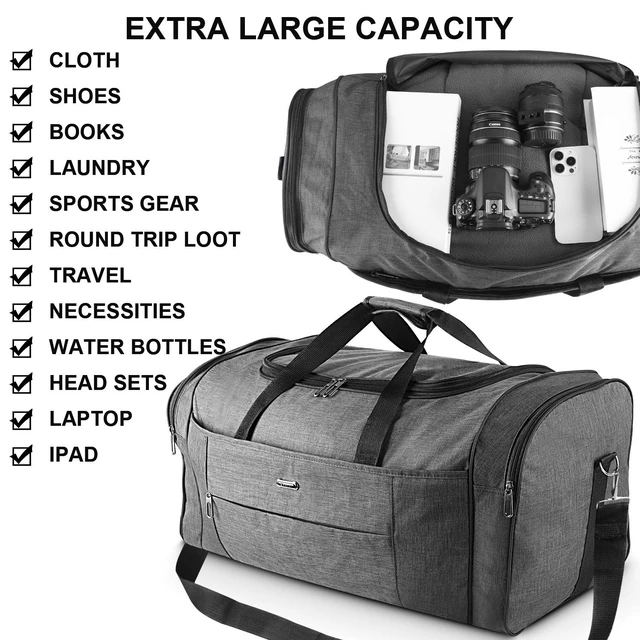 Alt view image 6 of 7 - Military Canvas Duffle Bag-Heavy - Duty Gym & Travel Luggage with Shoulder Strap 70L
