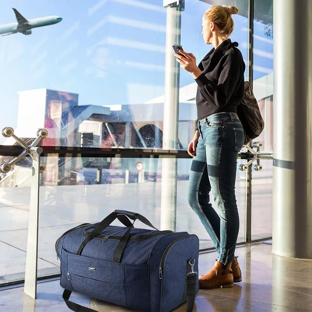 Alt view image 3 of 7 - Military Canvas Duffle Bag-Heavy - Duty Gym & Travel Luggage with Shoulder Strap 70L
