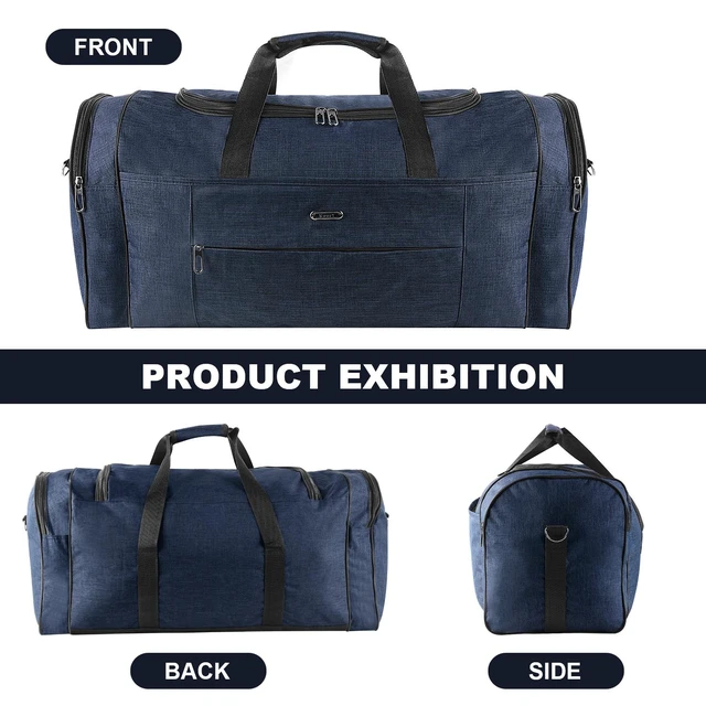 Alt view image 4 of 7 - Military Canvas Duffle Bag-Heavy - Duty Gym & Travel Luggage with Shoulder Strap 70L