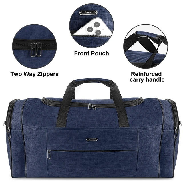 Alt view image 5 of 7 - Military Canvas Duffle Bag-Heavy - Duty Gym & Travel Luggage with Shoulder Strap 70L