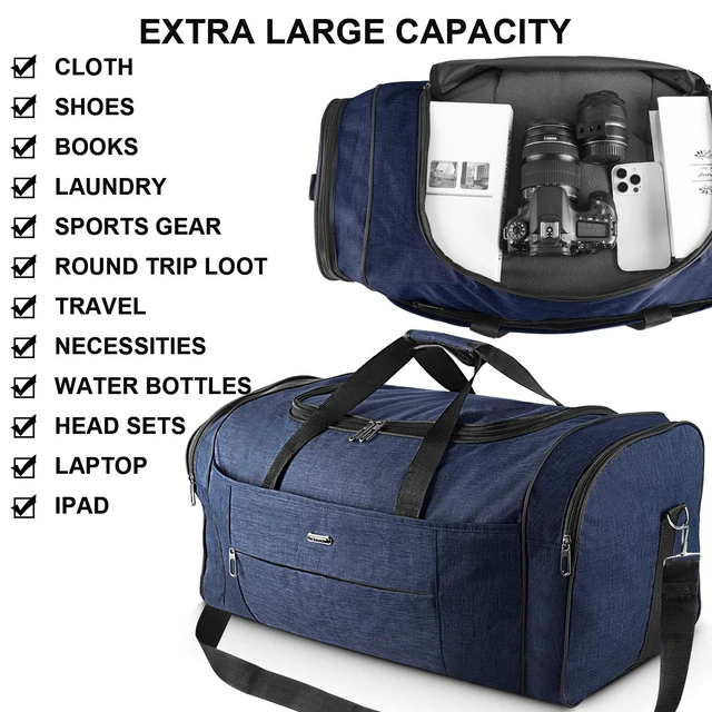 Alt view image 6 of 7 - Military Canvas Duffle Bag-Heavy - Duty Gym & Travel Luggage with Shoulder Strap 70L