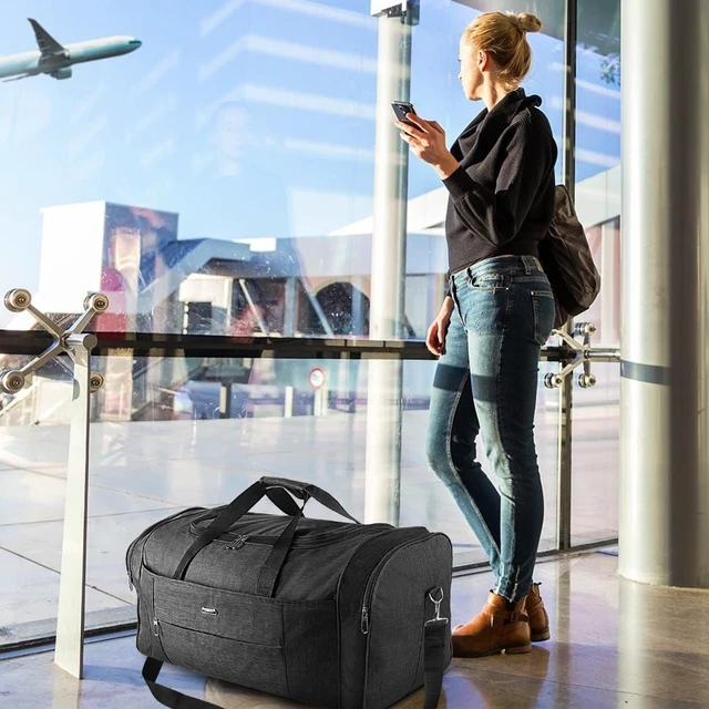 Alt view image 3 of 7 - Military Canvas Duffle Bag-Heavy - Duty Gym & Travel Luggage with Shoulder Strap 70L