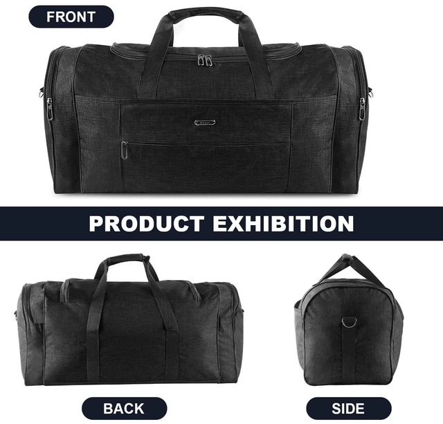 Alt view image 4 of 7 - Military Canvas Duffle Bag-Heavy - Duty Gym & Travel Luggage with Shoulder Strap 70L
