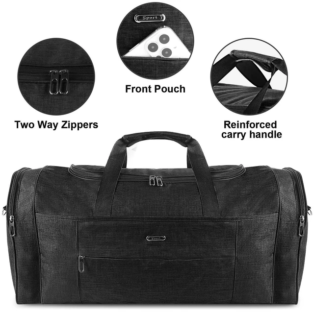 Alt view image 5 of 7 - Military Canvas Duffle Bag-Heavy - Duty Gym & Travel Luggage with Shoulder Strap 70L