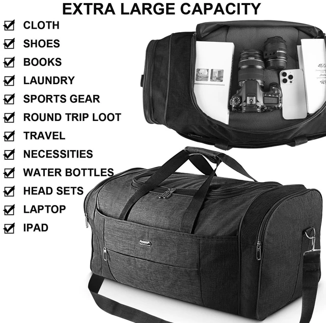 Alt view image 6 of 7 - Military Canvas Duffle Bag-Heavy - Duty Gym & Travel Luggage with Shoulder Strap 70L