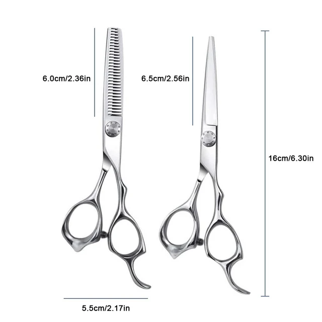 Alt view image 5 of 7 - Pro Barber Scissors Set - 2PCS Hair Cutting & Thinning Shears with Adult Apron