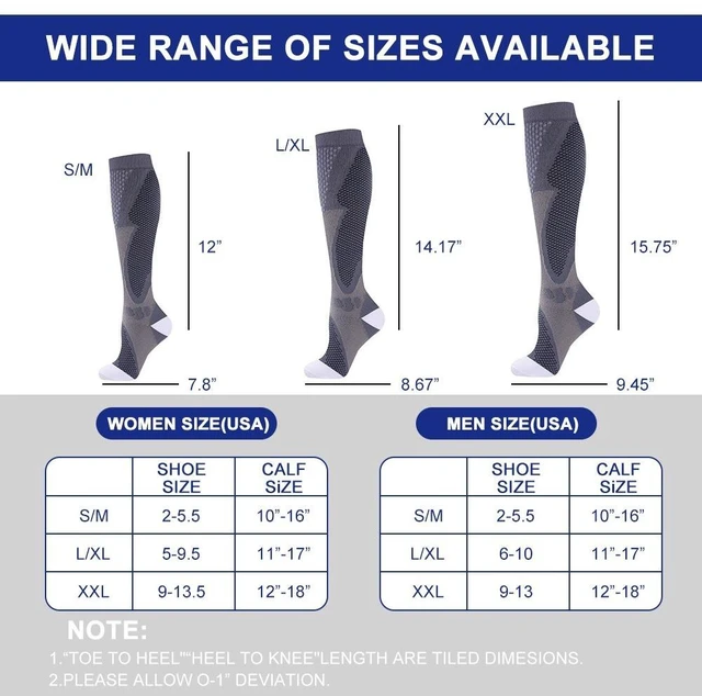 Alt view image 4 of 7 - 5 Pairs 30-40 mmHg Compression Socks - Knee High Support for Running & Sports