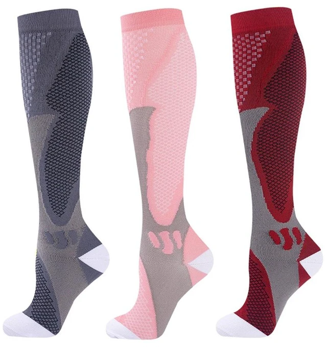 Alt view image 2 of 7 - 5 Pairs 30-40 mmHg Compression Socks - Knee High Support for Running & Sports