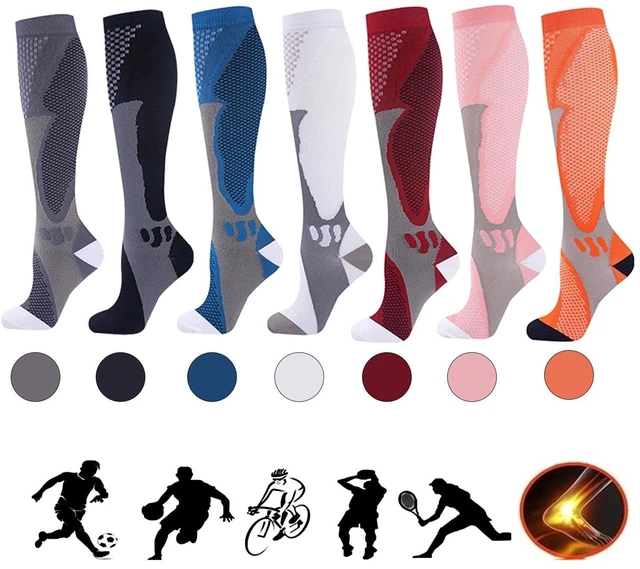 Alt view image 3 of 7 - 5 Pairs 30-40 mmHg Compression Socks - Knee High Support for Running & Sports