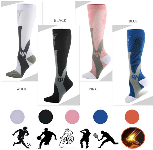 Alt view image 4 of 7 - 5 Pairs 30-40 mmHg Compression Socks - Knee High Support for Running & Sports