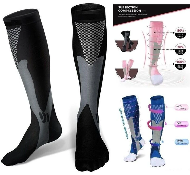 Alt view image 6 of 7 - 5 Pairs 30-40 mmHg Compression Socks - Knee High Support for Running & Sports