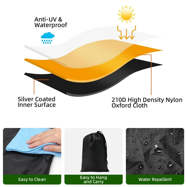 Alt view image 2 of 7 - Heavy Duty Waterproof Riding Mower Lawn Tractor Cover UV Rain Dust Protection