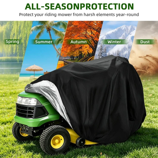 Alt view image 3 of 7 - Heavy Duty Waterproof Riding Mower Lawn Tractor Cover UV Rain Dust Protection