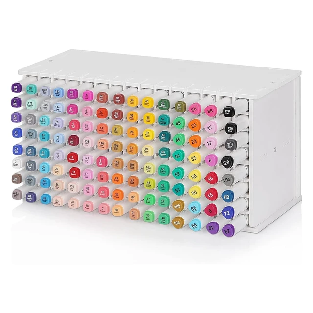 Alt view image 3 of 7 - 120 Hole Artist Marker Storage Case - Portable Shell Organizer with Dividers