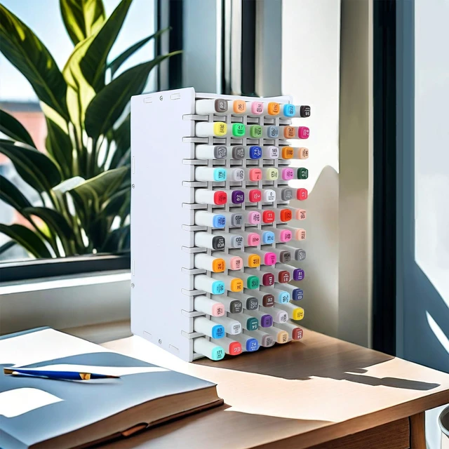 Alt view image 4 of 7 - 120 Hole Artist Marker Storage Case - Portable Shell Organizer with Dividers