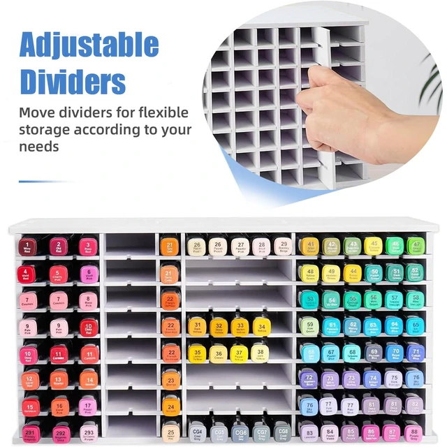 Alt view image 5 of 7 - 120 Hole Artist Marker Storage Case - Portable Shell Organizer with Dividers