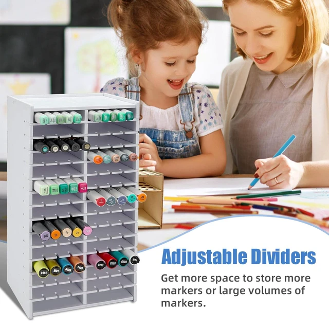 Alt view image 6 of 7 - 120 Hole Artist Marker Storage Case - Portable Shell Organizer with Dividers