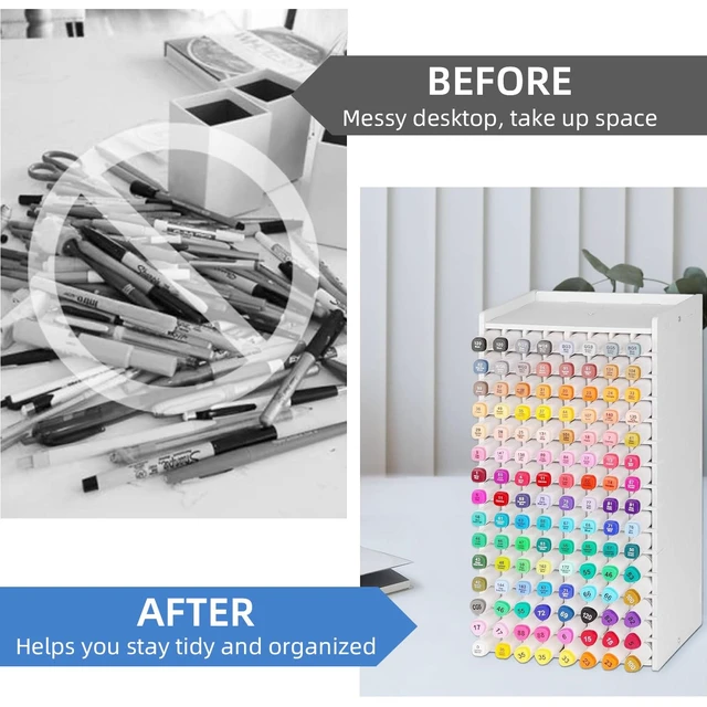 Alt view image 7 of 7 - 120 Hole Artist Marker Storage Case - Portable Shell Organizer with Dividers
