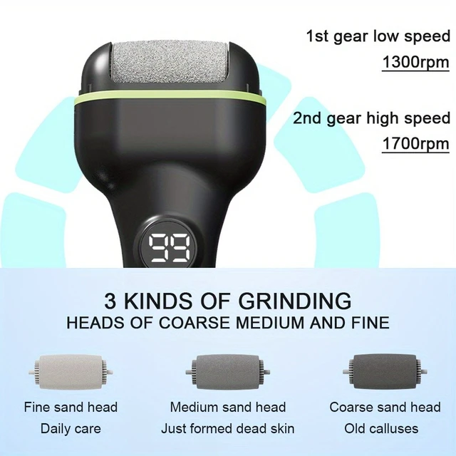 Alt view image 3 of 7 - Electric Foot Grinder File Callus Dead Skin Remover Pedicure Tool Professional