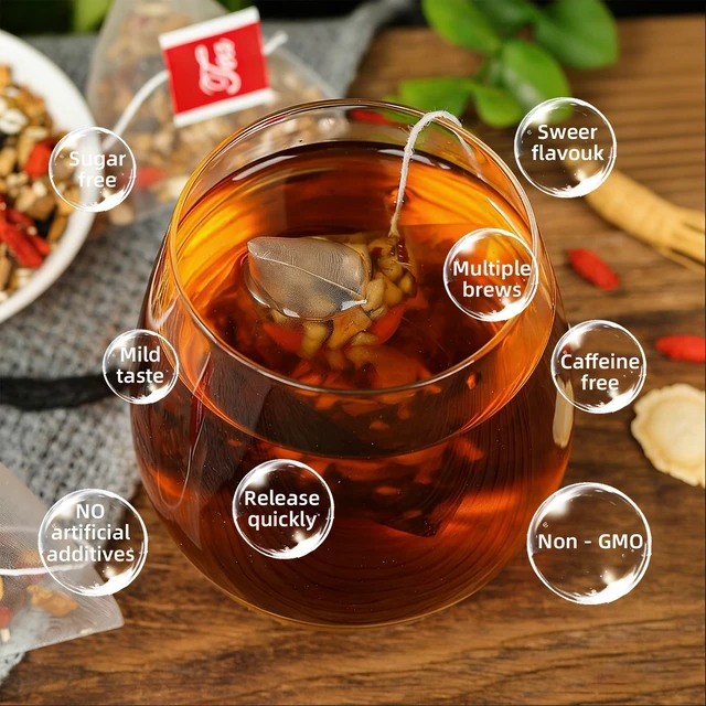 Alt view image 7 of 7 - 30 Packs Ginseng Six Treasure Tea Bags - Red Date Kidney Health Herbal Tea