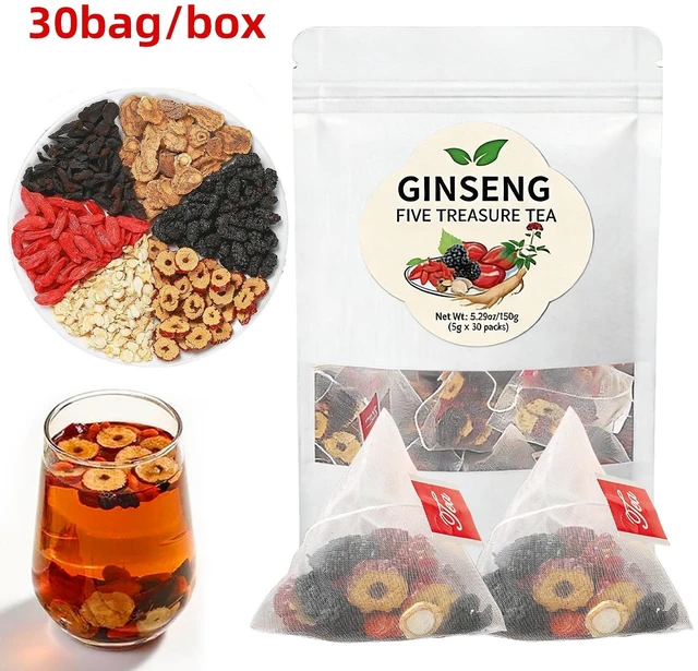 Main image of 30 Packs Ginseng Six Treasure Tea Bags - Red Date Kidney Health Herbal Tea