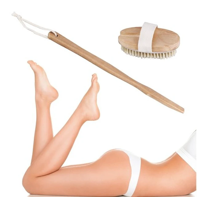 Alt view image 3 of 7 - Wooden Bath Brush with Natural Bristles - Premium Body Scrubber for Dry Skin