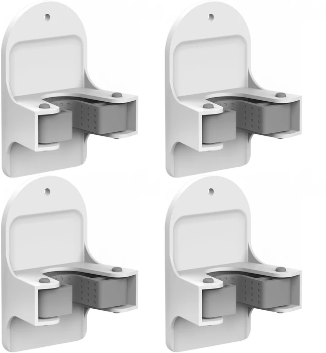 Main image of Plastic Broom Holder Wall Mount, White, 4 Count
