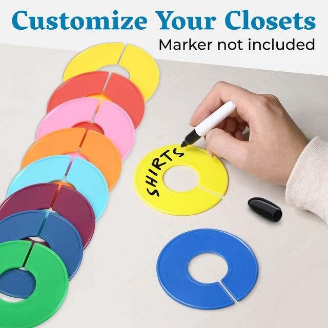 Alt view image 3 of 7 - Set of 30 Color Closet Dividers for Hanging Clothes Clothing Rack Dividers for Organization