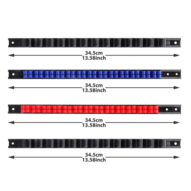 Alt view image 6 of 7 - 4 pcs Screwdriver Organizer and Wrench Organizer, Hand Tool Holder, Plastic Rail Wrench Hanger with Clips