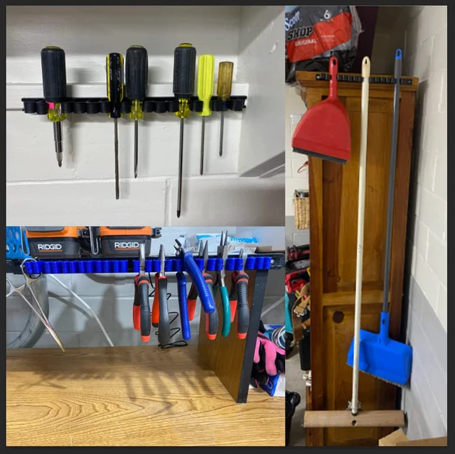Alt view image 7 of 7 - 4 pcs Screwdriver Organizer and Wrench Organizer, Hand Tool Holder, Plastic Rail Wrench Hanger with Clips