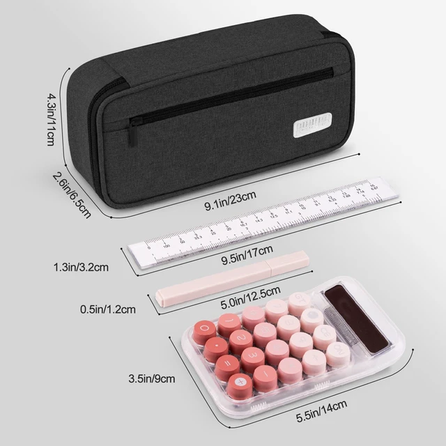 Alt view image 5 of 6 - Back to School Pencil Case - Large Pencil Pouch | Zipper Organizer for College, High School, Cute Waterproof Pencil Bag, Pencil Box for Teachers Black