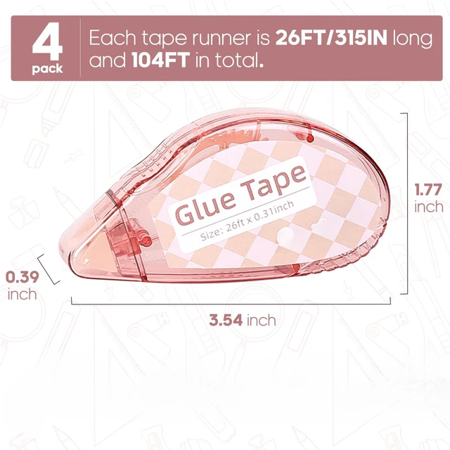Alt view image 4 of 4 - Scrapbook Tape, Glue Tape for Crafts, 4 Pack, Light-Colored Shell | 0.3IN x 26FT, Sticky & Safe, Double Sided Tape for Crafts, Scrapbooking Junk Journaling Supplies, For School Office Teachers