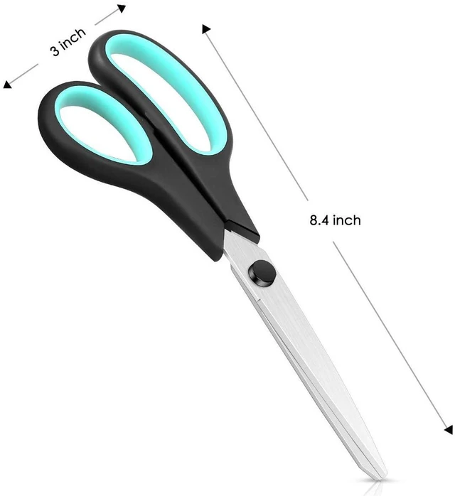 Alt view image 5 of 6 - 8.5" Heavy Duty Scissors All Purpose for Office School Crafts Sewing | 3-Pack, Ultra-Sharp 2.5mm Stainless Blades, Comfort Grip Handles, Left & Right Handed Teacher Desk & Classroom Must-Have