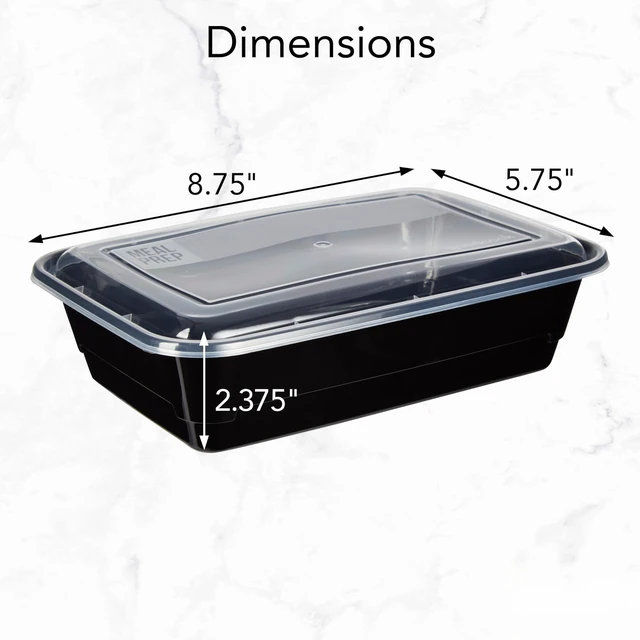 Alt view image 2 of 7 - Meal Prep Containers, Single Compartment 10-Pack | BPA-Free Reusable Food Storage, Microwave & Freezer Safe, Stackable Meal Prep Containers for Lunches and Snacks