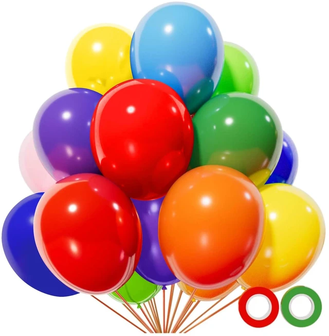 Main image of Rainbow Balloons 110 Pack 12 Inch Assorted Color Ballons Helium Latex Balloons for Birthday Wedding Party Balloons for Kid's-Multi.