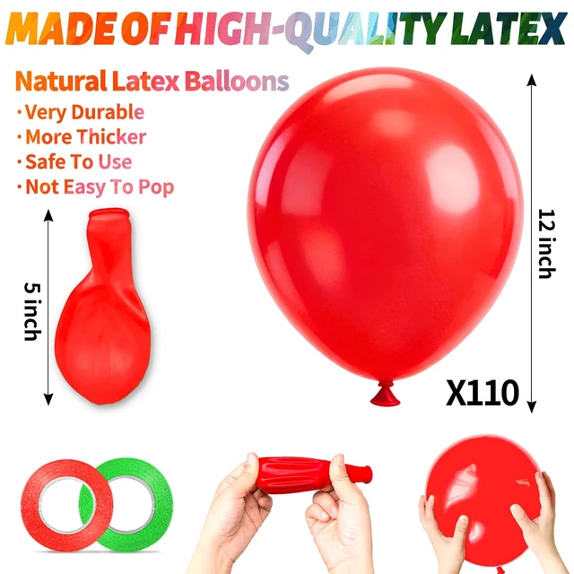 Alt view image 3 of 7 - Rainbow Balloons 110 Pack 12 Inch Assorted Color Ballons Helium Latex Balloons for Birthday Wedding Party Balloons for Kid's-Multi.
