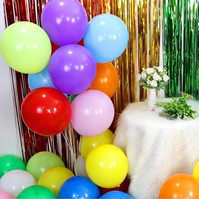 Alt view image 7 of 7 - Rainbow Balloons 110 Pack 12 Inch Assorted Color Ballons Helium Latex Balloons for Birthday Wedding Party Balloons for Kid's-Multi.