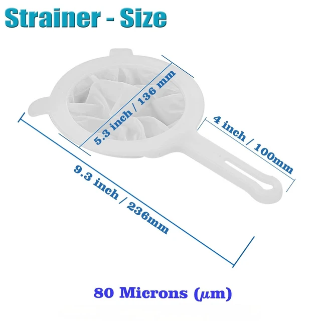 Alt view image 3 of 7 - Kitchen Ultra-Fine Nylon Mesh Strainer Food Yogurt Mesh Sieve Plastic Mesh Colander with Handle Mini Brine Shrimp Separation Net for Filtering Juice Juice Milk Honey (80Mesh)