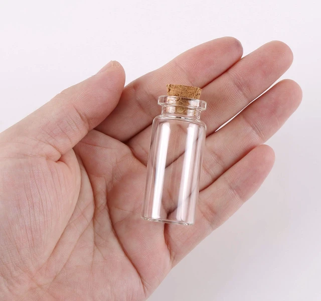 Alt view image 2 of 5 - 24PCS 10ml Glass Bottles Mini Vials with Cork Stoppers for DIY Decor | small jars mini glass bottles Tiny Glass Vials corks lid Wedding Party Favors Art Crafts Storage Container message bottle