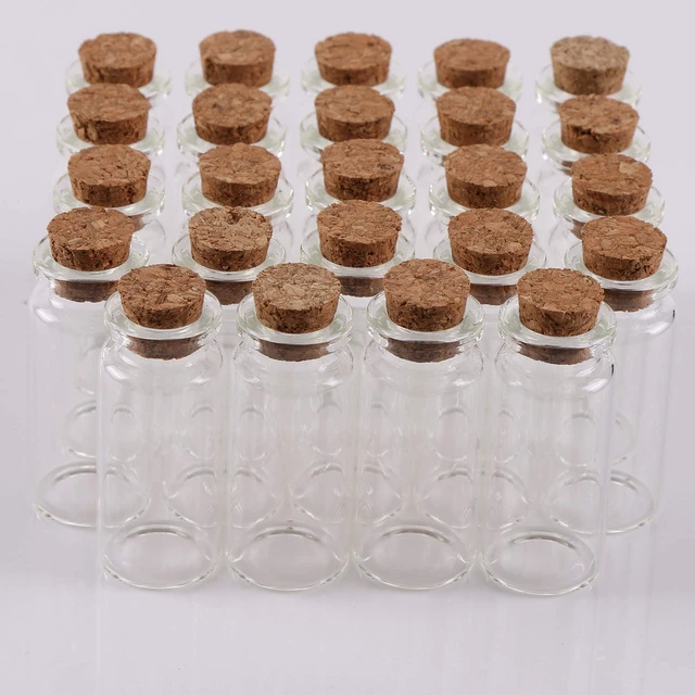 Alt view image 4 of 5 - 24PCS 10ml Glass Bottles Mini Vials with Cork Stoppers for DIY Decor | small jars mini glass bottles Tiny Glass Vials corks lid Wedding Party Favors Art Crafts Storage Container message bottle
