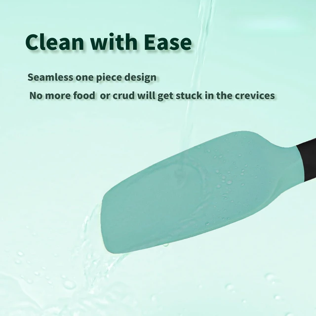 Alt view image 4 of 6 - Silicone Spatula Set of 5,High Temperature Resistant, Food Grade Silicone, Dishwasher Safe, for Baking, Cooking (Aqua Green)