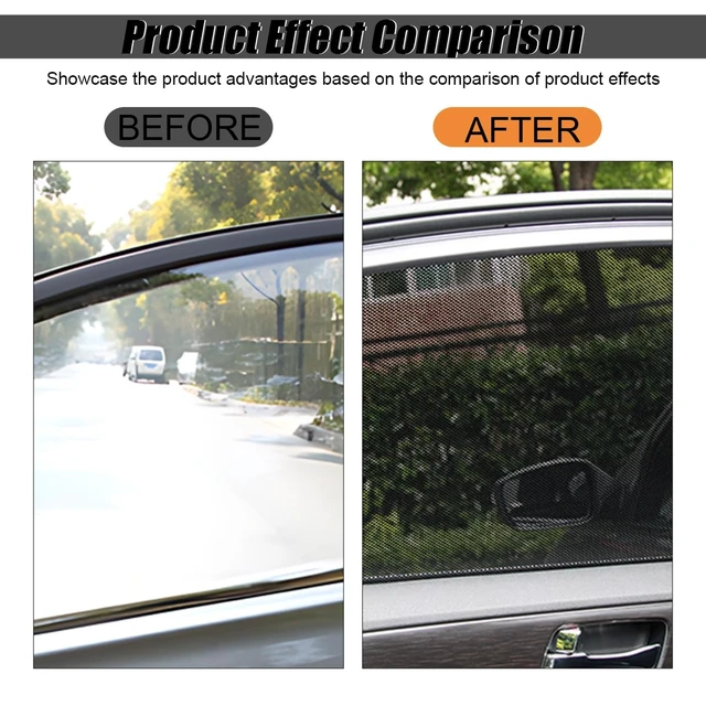 Alt view image 2 of 6 - ZIMISI 4PCS Car Side Window Sunshade, Windshield Sun Shade, Block UV Rays, Reusable & Washable Static Cling Film Stickers, for Baby, Privacy Protector